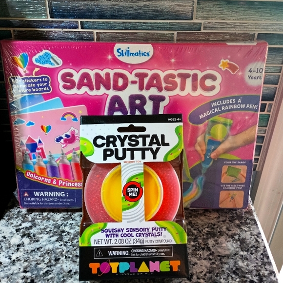 Kids Sand Art & Crystal Putty Craft Bundle (NWT!) - Picture 1 of 6